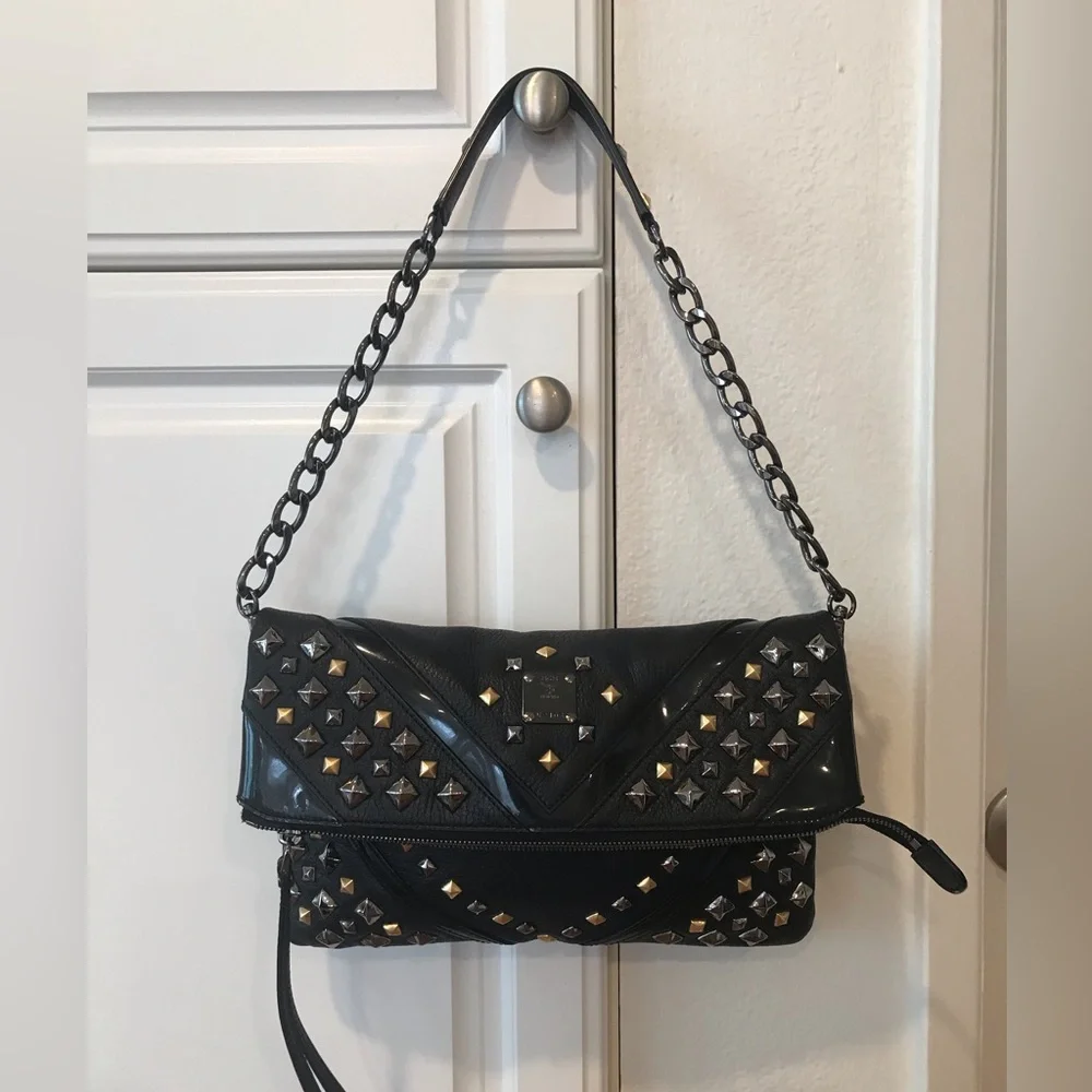 MCM Visetos Satchel Studded.